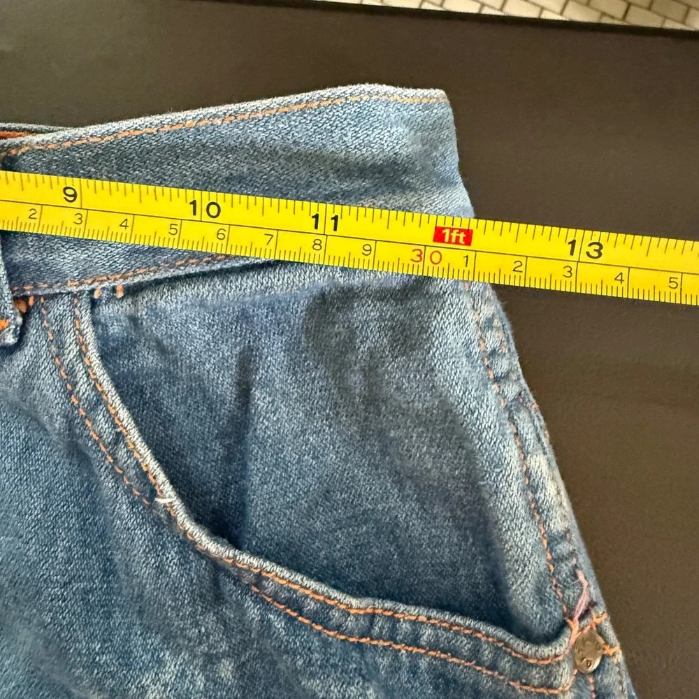 Gitano Vintage Acid Wash Denim Midi Skirt Blue 100% Cotton Made in Brazil 10/11‎